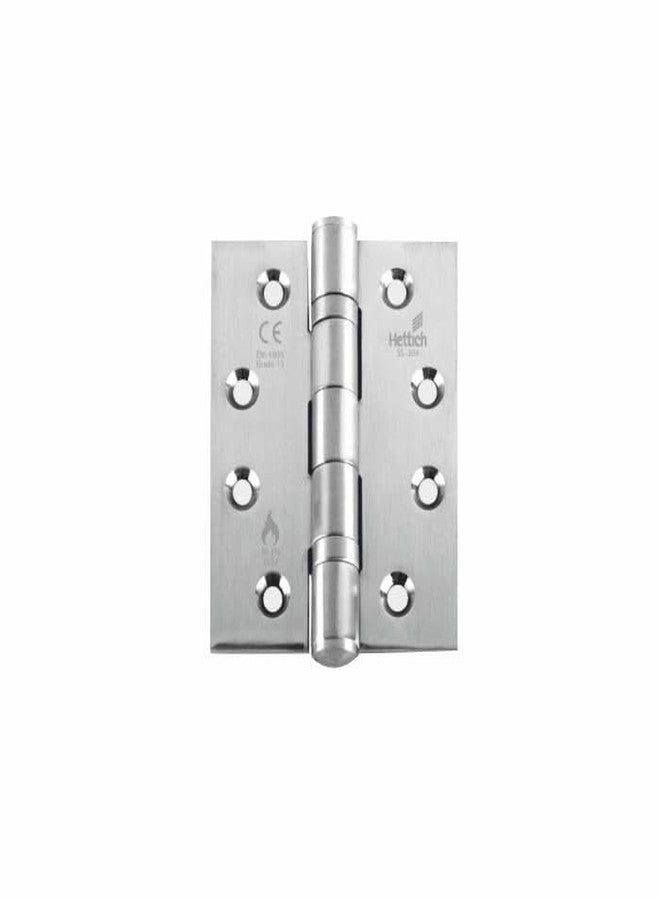 Hettich SS304 Ball Bearing Hinge 3x4 Inch Square Corner, Satin Stainless Steel Door Hinge for Main Door & Windows, Without Screws, Pack of 1 (2 Hinges) - Image 1